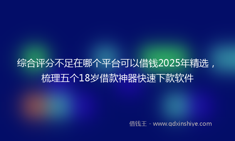 综合评分不足在哪个平台可以借钱2025年精选，梳理五个18岁借款神器快速下款软件