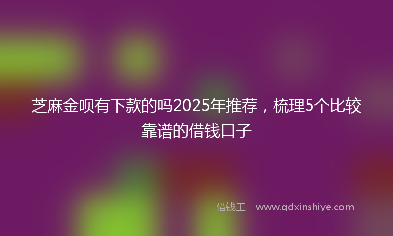 芝麻金呗有下款的吗2025年推荐，梳理5个比较靠谱的借钱口子
