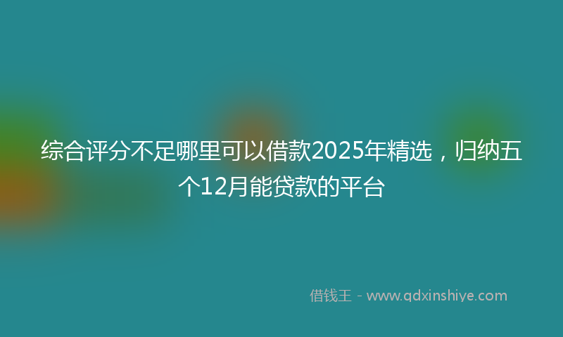 综合评分不足哪里可以借款2025年精选，归纳五个12月能贷款的平台