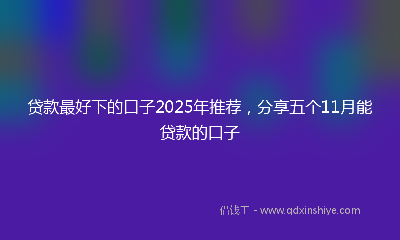 贷款最好下的口子2025年推荐，分享五个11月能贷款的口子