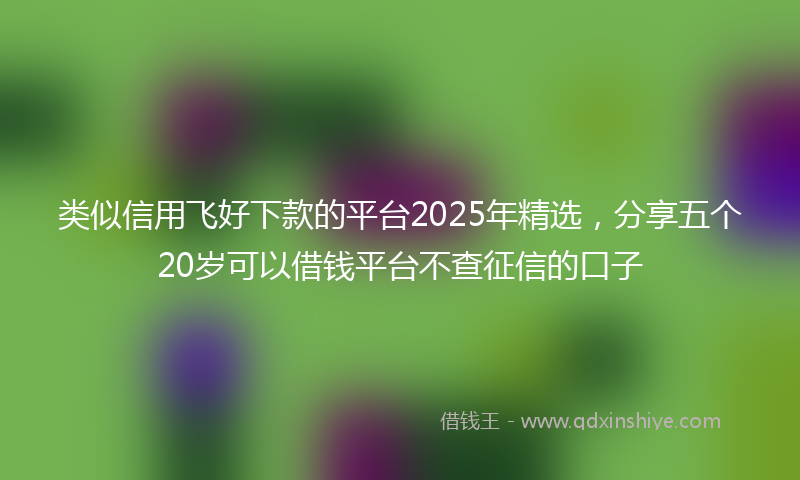 类似信用飞好下款的平台2025年精选，分享五个20岁可以借钱平台不查征信的口子