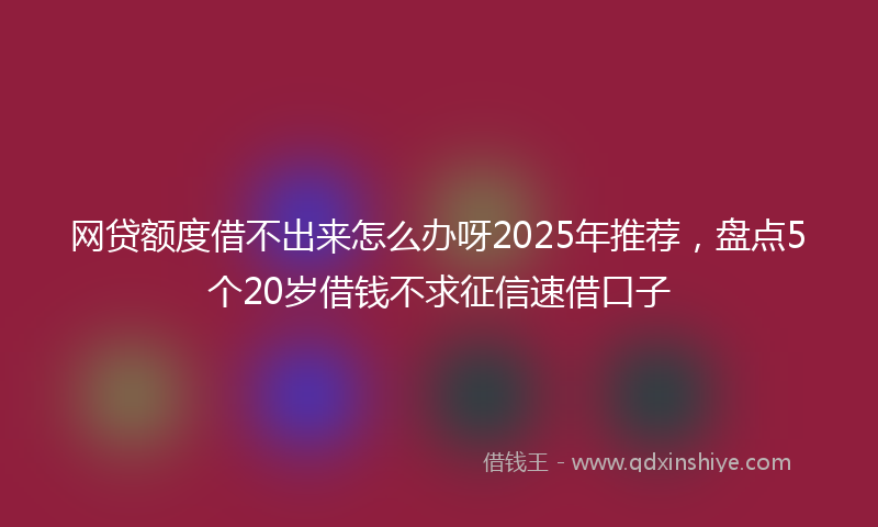网贷额度借不出来怎么办呀2025年推荐，盘点5个20岁借钱不求征信速借口子