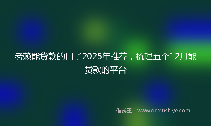 老赖能贷款的口子2025年推荐，梳理五个12月能贷款的平台