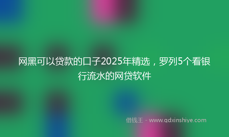 网黑可以贷款的口子2025年精选，罗列5个看银行流水的网贷软件