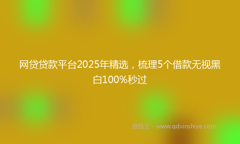 网贷贷款平台2025年精选，梳理5个借款无视黑白100%秒过