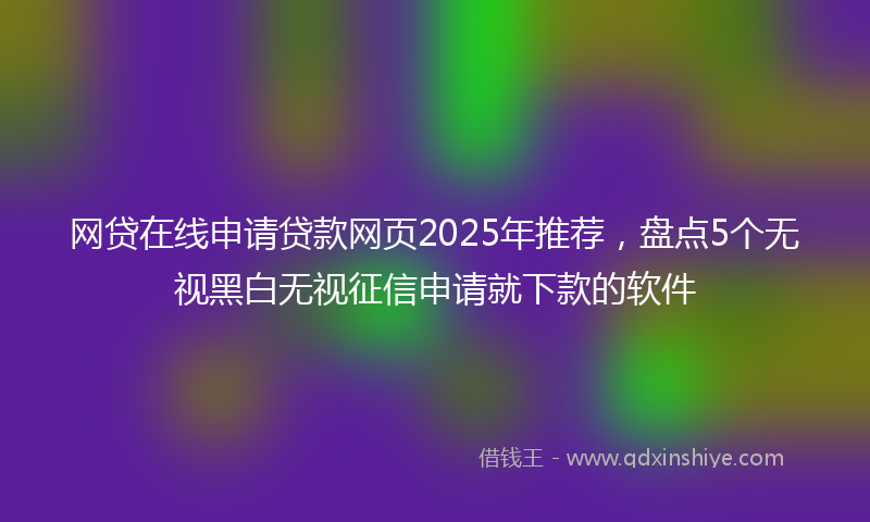 网贷在线申请贷款网页2025年推荐，盘点5个无视黑白无视征信申请就下款的软件