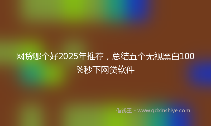 网贷哪个好2025年推荐，总结五个无视黑白100%秒下网贷软件