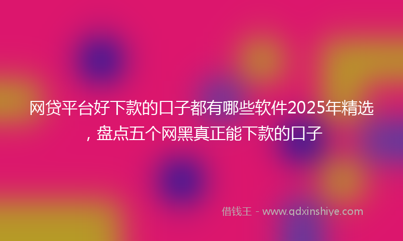 网贷平台好下款的口子都有哪些软件2025年精选，盘点五个网黑真正能下款的口子