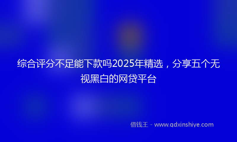 综合评分不足能下款吗2025年精选，分享五个无视黑白的网贷平台