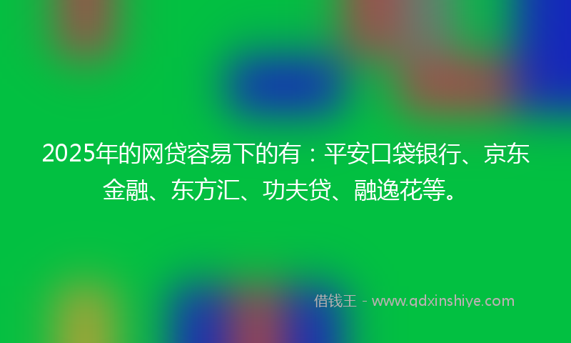 2025年的网贷容易下的有：平安口袋银行、京东金融、东方汇、功夫贷、融逸花等。