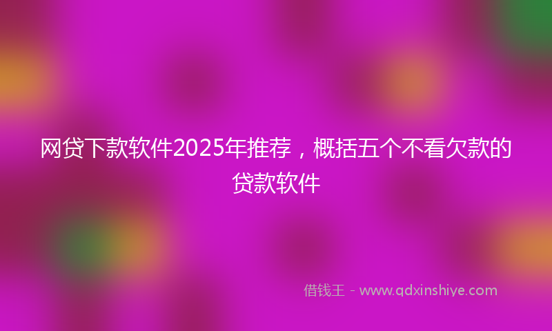 网贷下款软件2025年推荐，概括五个不看欠款的贷款软件