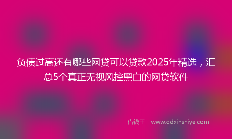 负债过高还有哪些网贷可以贷款2025年精选，汇总5个真正无视风控黑白的网贷软件