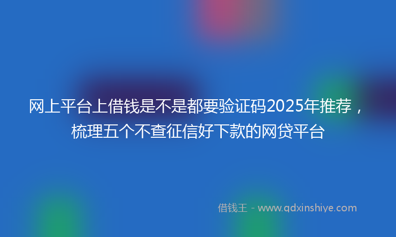网上平台上借钱是不是都要验证码2025年推荐，梳理五个不查征信好下款的网贷平台