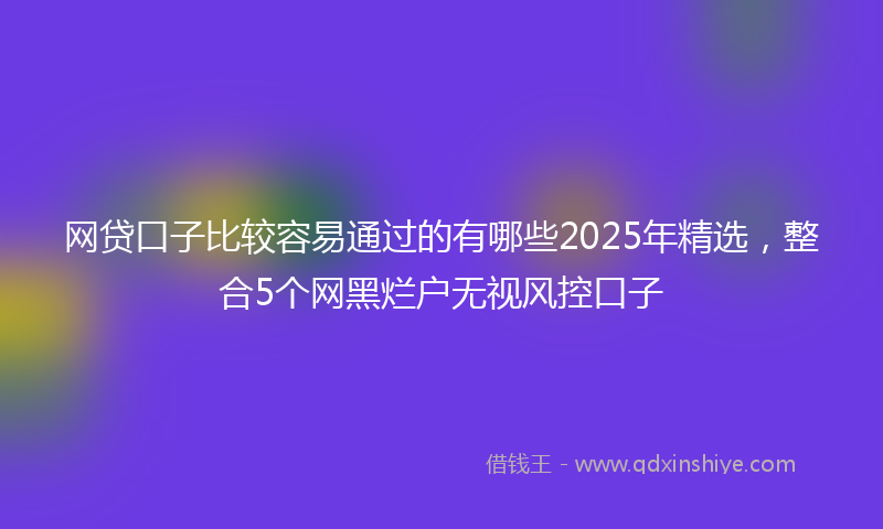 网贷口子比较容易通过的有哪些2025年精选，整合5个网黑烂户无视风控口子
