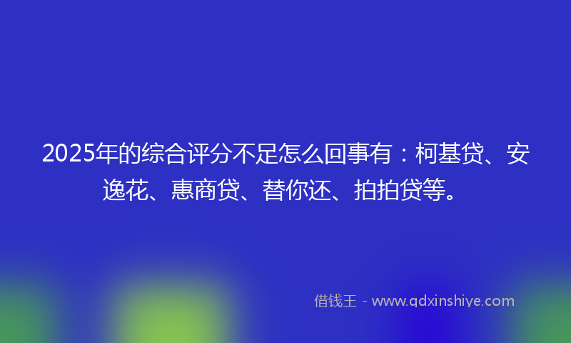 2025年的综合评分不足怎么回事有：柯基贷、安逸花、惠商贷、替你还、拍拍贷等。