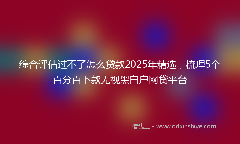 综合评估过不了怎么贷款2025年精选，梳理5个百分百下款无视黑白户网贷平台