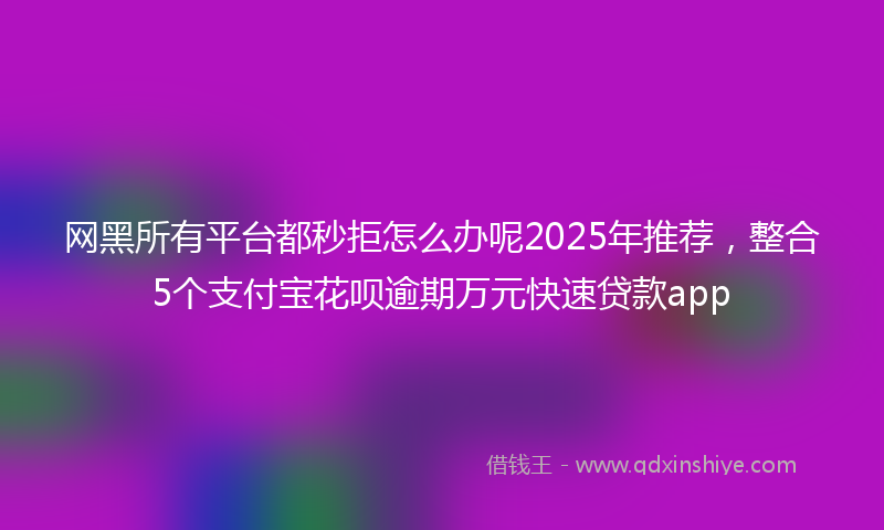 网黑所有平台都秒拒怎么办呢2025年推荐，整合5个支付宝花呗逾期万元快速贷款app