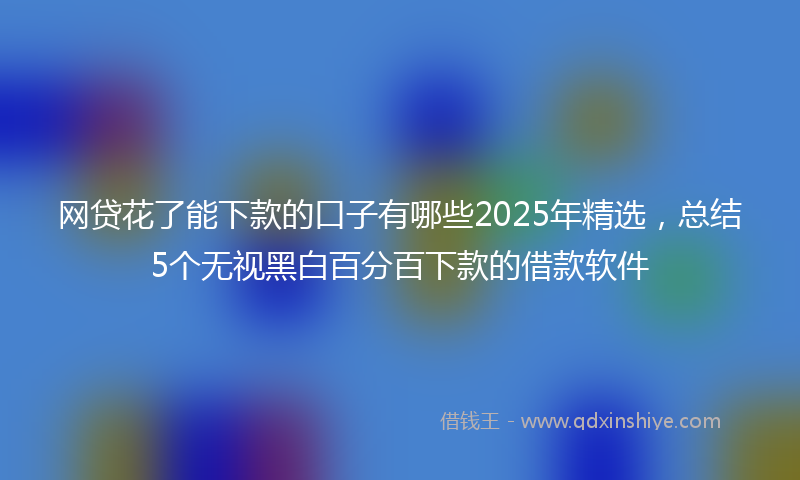 网贷花了能下款的口子有哪些2025年精选，总结5个无视黑白百分百下款的借款软件