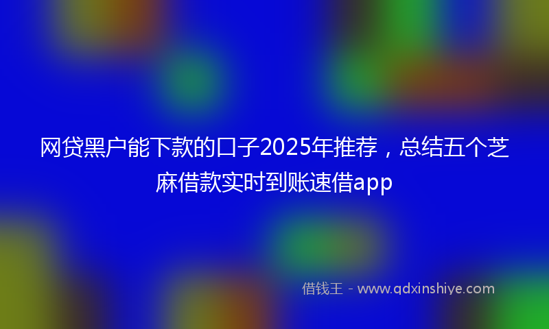 网贷黑户能下款的口子2025年推荐，总结五个芝麻借款实时到账速借app