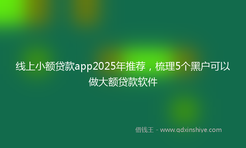 线上小额贷款app2025年推荐，梳理5个黑户可以做大额贷款软件