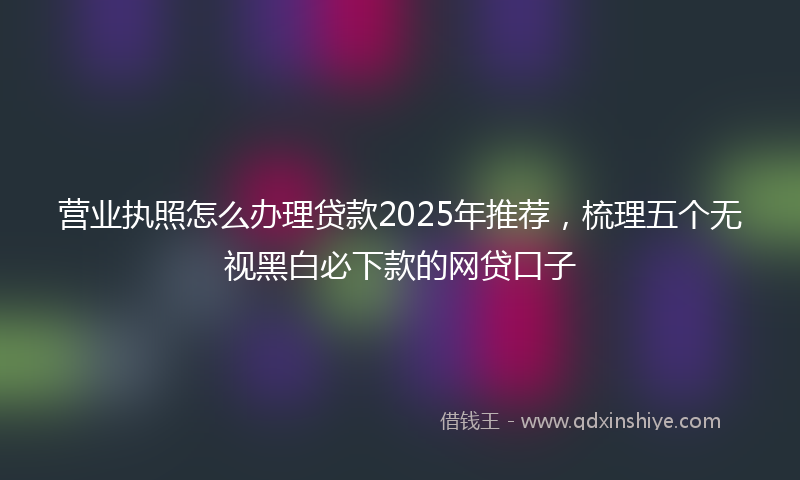 营业执照怎么办理贷款2025年推荐，梳理五个无视黑白必下款的网贷口子