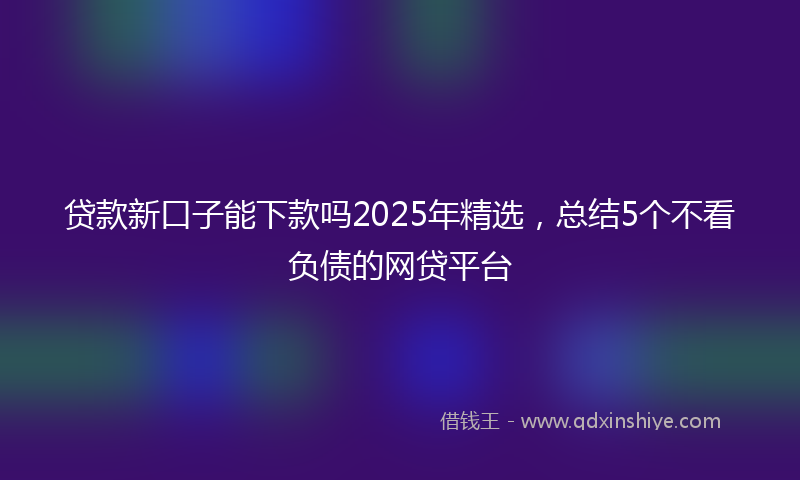 贷款新口子能下款吗2025年精选，总结5个不看负债的网贷平台