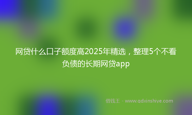 网贷什么口子额度高2025年精选，整理5个不看负债的长期网贷app