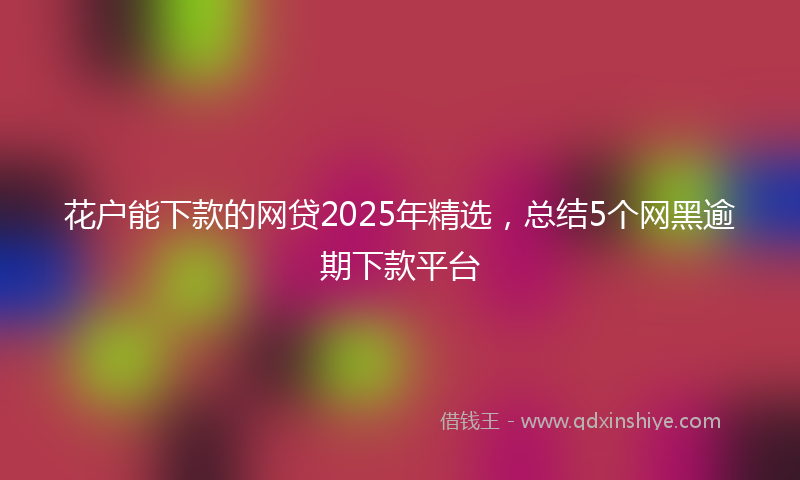 花户能下款的网贷2025年精选，总结5个网黑逾期下款平台