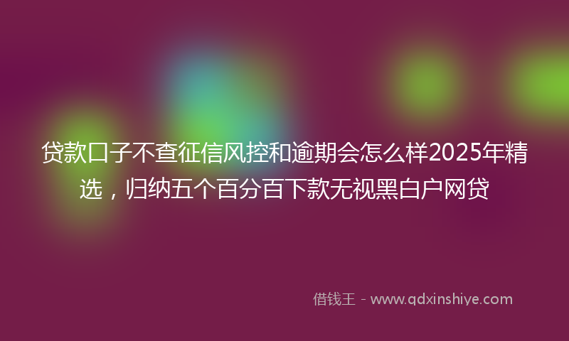 贷款口子不查征信风控和逾期会怎么样2025年精选，归纳五个百分百下款无视黑白户网贷