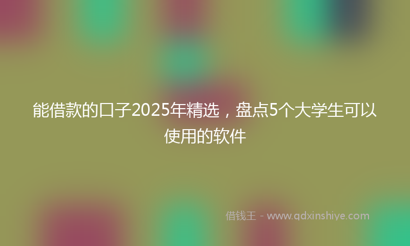 能借款的口子2025年精选，盘点5个大学生可以使用的软件
