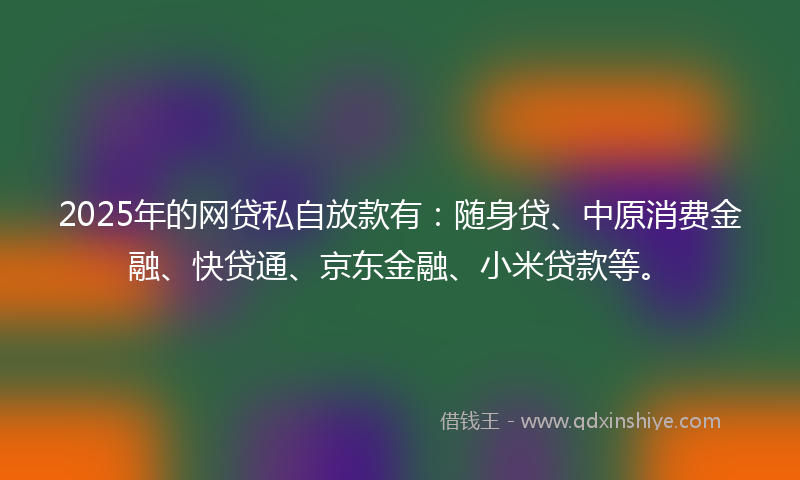 2025年的网贷私自放款有：随身贷、中原消费金融、快贷通、京东金融、小米贷款等。
