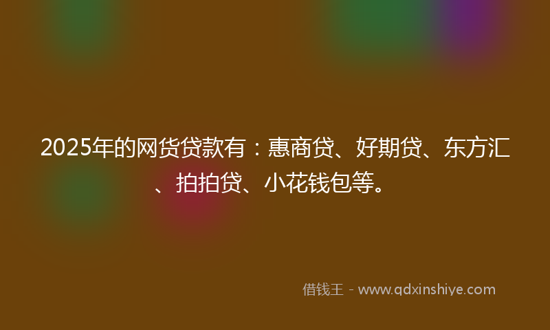 2025年的网货贷款有：惠商贷、好期贷、东方汇、拍拍贷、小花钱包等。