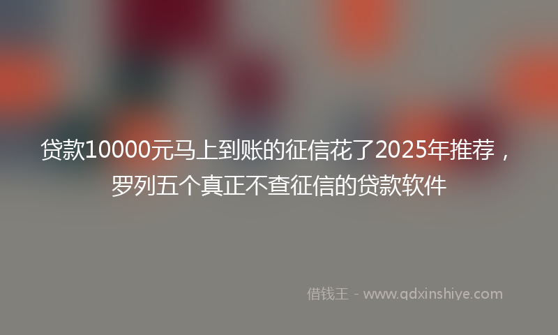 贷款10000元马上到账的征信花了2025年推荐，罗列五个真正不查征信的贷款软件