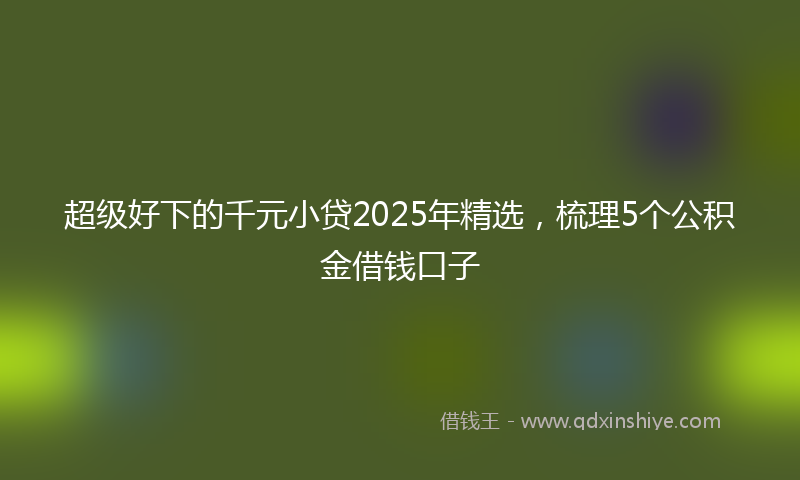 超级好下的千元小贷2025年精选，梳理5个公积金借钱口子