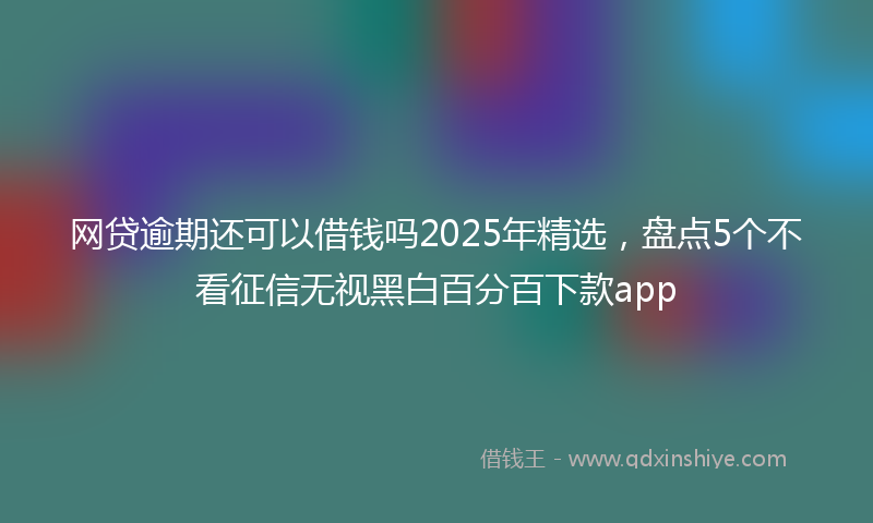 网贷逾期还可以借钱吗2025年精选，盘点5个不看征信无视黑白百分百下款app