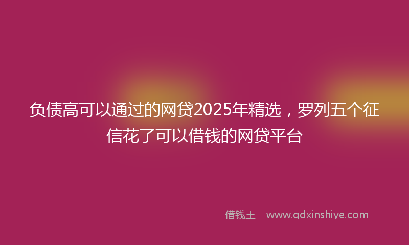 负债高可以通过的网贷2025年精选，罗列五个征信花了可以借钱的网贷平台