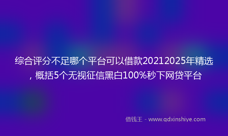综合评分不足哪个平台可以借款20212025年精选，概括5个无视征信黑白100%秒下网贷平台