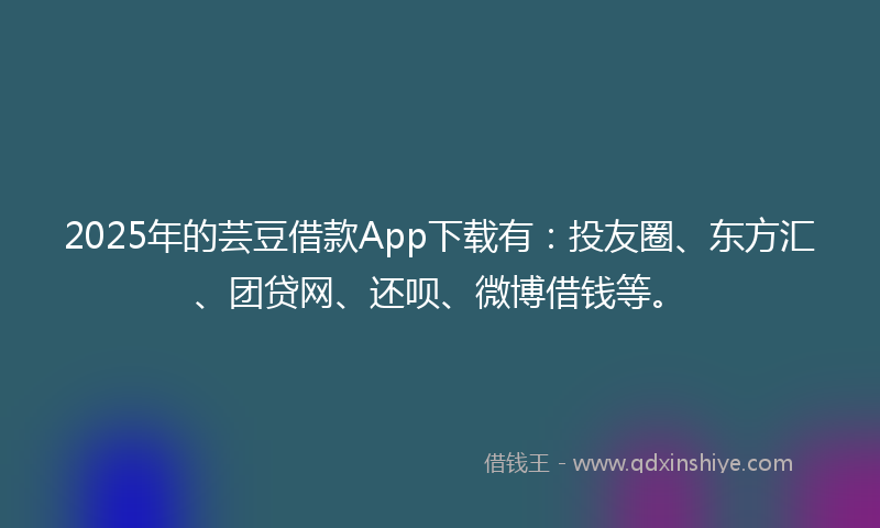 2025年的芸豆借款App下载有：投友圈、东方汇、团贷网、还呗、微博借钱等。