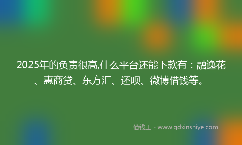 2025年的负责很高,什么平台还能下款有：融逸花、惠商贷、东方汇、还呗、微博借钱等。