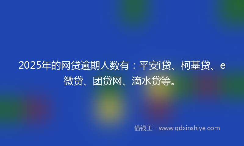 2025年的网贷逾期人数有：平安i贷、柯基贷、e微贷、团贷网、滴水贷等。