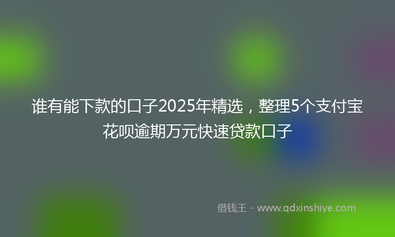 谁有能下款的口子2025年精选，整理5个支付宝花呗逾期万元快速贷款口子