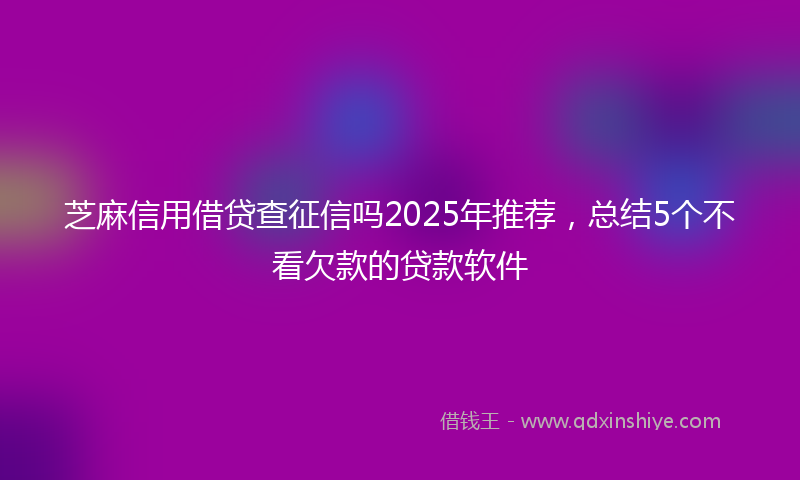 芝麻信用借贷查征信吗2025年推荐，总结5个不看欠款的贷款软件