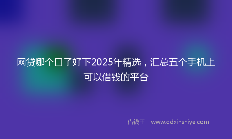 网贷哪个口子好下2025年精选，汇总五个手机上可以借钱的平台