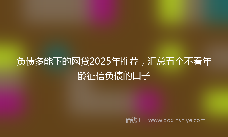 负债多能下的网贷2025年推荐，汇总五个不看年龄征信负债的口子