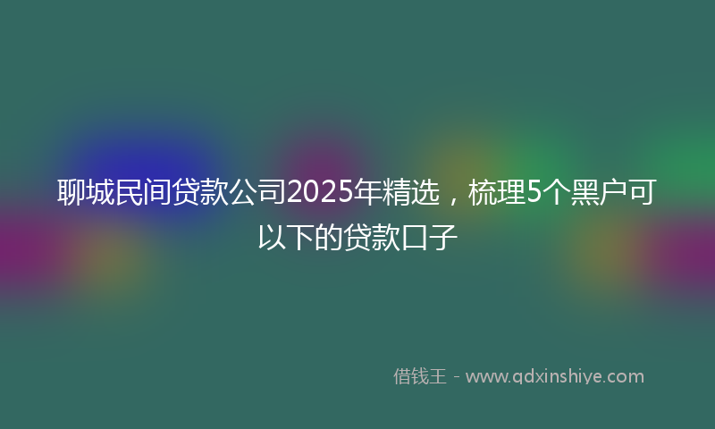 聊城民间贷款公司2025年精选，梳理5个黑户可以下的贷款口子
