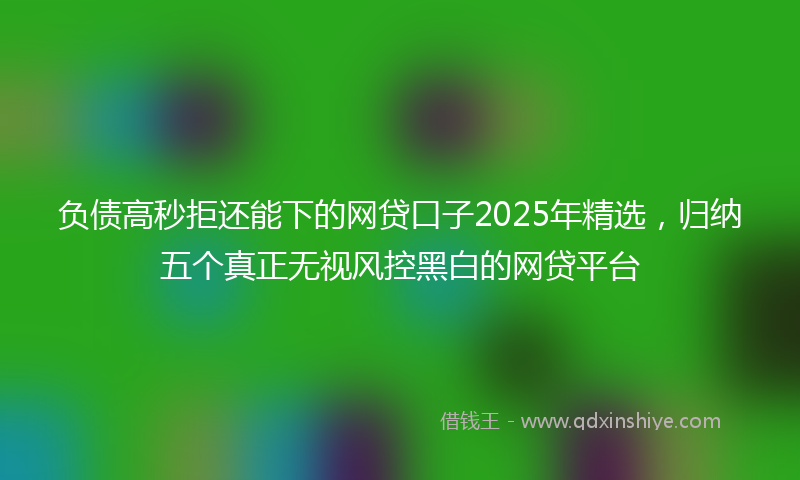 负债高秒拒还能下的网贷口子2025年精选，归纳五个真正无视风控黑白的网贷平台