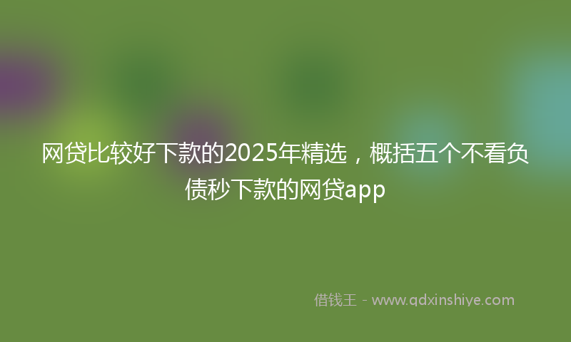 网贷比较好下款的2025年精选，概括五个不看负债秒下款的网贷app