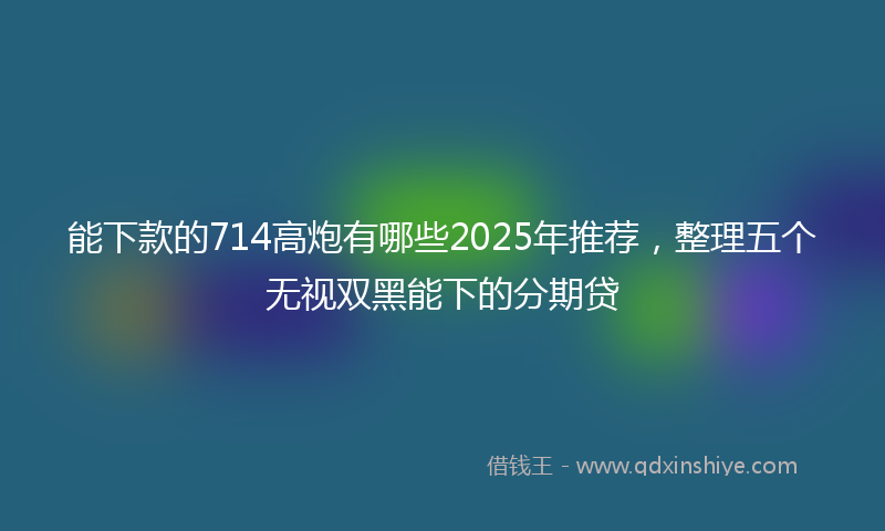 能下款的714高炮有哪些2025年推荐，整理五个无视双黑能下的分期贷