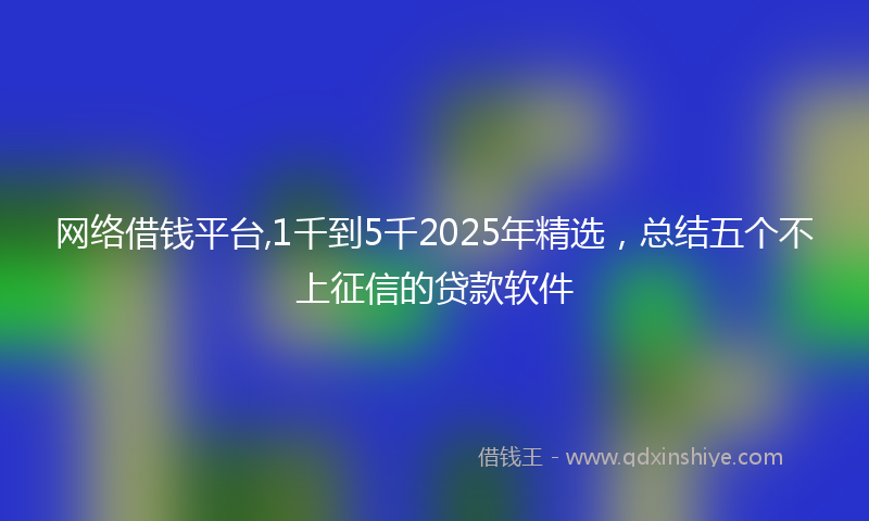 网络借钱平台,1千到5千2025年精选，总结五个不上征信的贷款软件