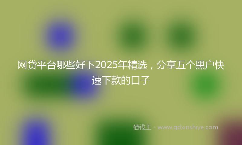 网贷平台哪些好下2025年精选，分享五个黑户快速下款的口子